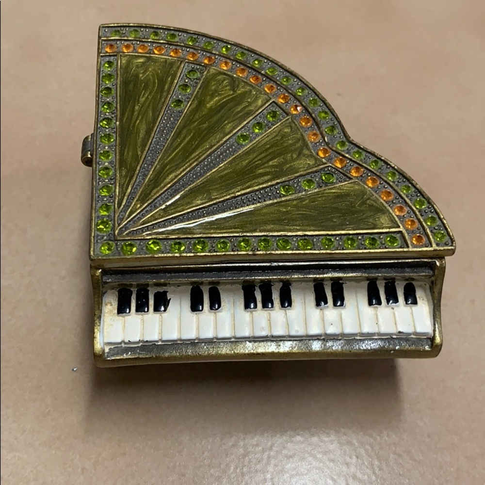 Rucinni Green Grand PIANO Swarovski Trinket Box•